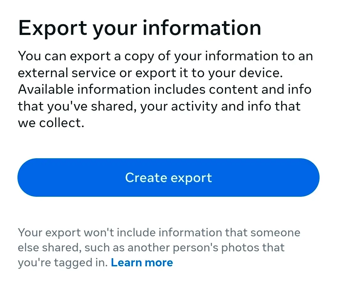 Step 5: Export Your Info